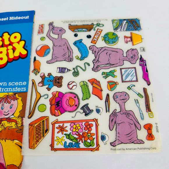 5 for $25| 1982 Presto Magix E.T The Extra Terrestrial Closet Hideout Transfers - Picture 6 of 6